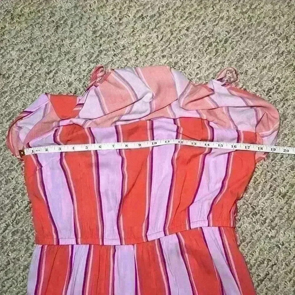 Old Navy Maxi Dress Pink Orange. Adjustable Spaghetti Strap. Layered. Sz Medium - Picture 9 of 10
